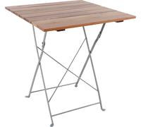Table de brasserie Table pliante en bois d'acacia acier 70x70cm