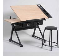 Table de bricolage réglable avec plateau inclinable en érable - Bureau d'art polyvalent pour la maison, le bureau et les projets créatifs - Table Slish Ding pour artisans et artistes