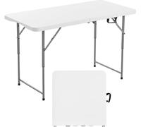 Table de buffet pliante VEVOR Table portable à usage général 122 cm, table rectangulaire en plastique avec hauteur réglable & poignée intégrée, table de jardin table de camping pour les fêtes pique-ni