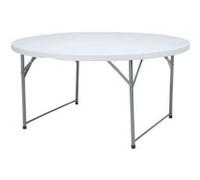 HENDI Table Ronde Pliante pour Buffet, AmerBox, sans Montage, Robuste et légère, pour événements, banquets et Service de Restauration, Ø1500x(H) 740mm, polyéthylène Haute densité (HDPE)