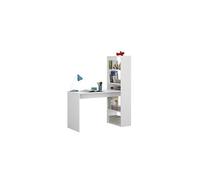 Table de Bureau avec étagère réversible coloris Blanc Artik - longueur 120 cm x Profondeur 53 cm x Hauteur 144 cm Blanc Artik