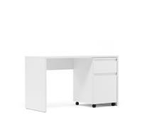 Table de Bureau Blanc Bois Guéridon mobile Ordinateur Maison Tiroir Homestyle4u