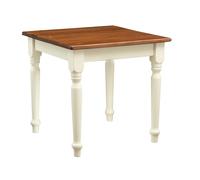 Table De Bureau Carrée En Bois Massif Biscottini 80x80 Blanc Noyer Country Chic
