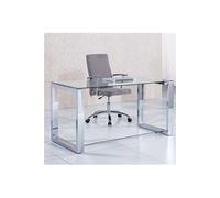 Table de bureau coloris chromé - Longueur 140 x largeur 70 cm