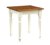Table De Bureau Country En Bois Massif Carrée Blanc Noyer Cuisine 70x70