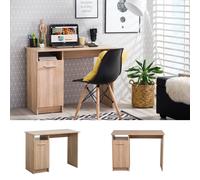 Table de Bureau d'Ordinateur Travail Gaming PC Bois Rangement Nature Homestyle4u