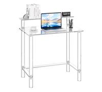 Table de Bureau en Acrylique-VEVOR-50 x 80 x 88 cm-2 Niveaux avec Support d'Écran-Charge 60 kg-pour Chambre, Salon