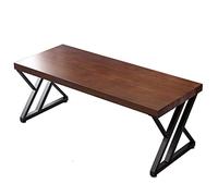 Table de Bureau en Bois Massif avec Pieds en métal, Bureau d'ordinateur de Luxe léger pour Bureau à Domicile, Table de conférence, Table d'étude (5 cm 200 x 80 x 75 cm)