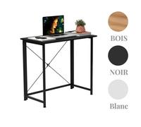 Table de Bureau Informatique Pliant - XUANYU - Cadre en Métal - Pour Salon, Camping, Travailler, Chambre - Noir