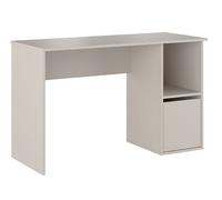 Table de bureau, meuble de bureau avec 1 porte coloris beige - Longueur 120 x profondeur 50 x hauteur 75 cm