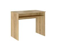 PEGANE Table de Bureau, Meuble de Bureau avec étagère Coloris chêne Mauvella - Longueur 90 x Profondeur 54 x Hauteur 75 cm