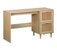 Table de bureau, meuble du bureau en décor de pin coloris naturel - Longueur 120 x profondeur 48 x hauteur 75 cm - -