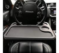 Table de bureau multifonction portable pour volant de voiture, plateaux double face, support pour ordinateur portable, compatible avec la plupart des volants pour les voyages (noir)