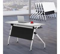 Table de bureau pliante mobile moderne pour salle de conférence - Design essentiel - Économie d'espace - Bureau de réunion portable polyvalent - Idéal pour la maison, le bureau et les événements