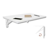 Table de Bureau Pliante Murale - 60 x 40 cm - Table de Salle à Manger - Table de Cuisine - Table de Bar - Table Haute - Table Murale Pliable pour Bureau, Cuisine, Salle à Manger (blanc)