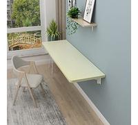 Table de bureau pliante murale pour petits espaces - Table d'étude rabattable en finition noyer compacte 40 x 30 cm Solution d'économie d'espace pour bureau à domicile et poste de travail