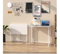 Table de Bureau Pliante Petite Blanc - VIVOLILV - Bureau d'ordinateur avec Support de surélévation Amovible - 80x45x75cm