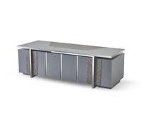 Table de bureau Rectangulaire Forme Grise Unicolore Moderne Design Style avec espace de rangement
