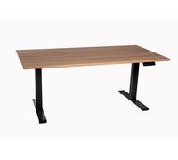 Bureau réglable en hauteur noir avec plateau en hêtre massif 160x80cm