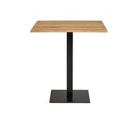 Table de café chêne base en métal noir 70 x 70 x 75 cm