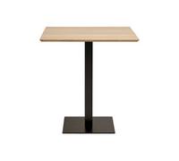 Table de café mélamine bois base en métal noir 70 x 70 x 75 cm