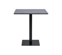 Table de café mélamine pierre foncée base en métal noir 70 x 70 x 75 cm