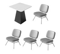 Table De Café Noire Moderne avec Chaises, Ensemble De Meubles De Bistro Industriel for Magasin De Thé Au Lait, Décoration De Siège De Bar Minimaliste for Boulangerie(D)
