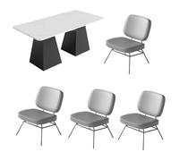 Table De Café Noire Moderne avec Chaises, Ensemble De Meubles De Bistro Industriel for Magasin De Thé Au Lait, Décoration De Siège De Bar Minimaliste for Boulangerie(E)