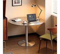 Table de café ronde en acier inoxydable,petite table de bureau,tables de bistrot modernes,faciles à nettoyer pour la cuisine,le coin petit-déjeuner,le bar et le salon de cocktail(70x70x105cm)