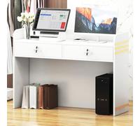 Table de caisse verrouillable pour comptoir de réception, supermarché de salon de vente au détail - Bureau de négociation élégant pour un service client efficace