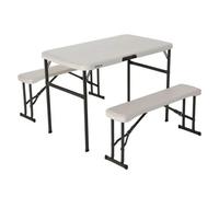 Table De Camping 107 X 61 Cm + Bancs 94 X 21 X 42 Cm - Lifetime Multicolore
