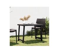 vidaXL Table de camping anthracite en PP aspect de bois 79 x 56 x 64 cm
