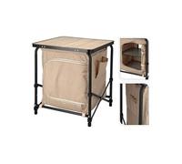 Table de camping avec placard beige 48x48x53,5 cm
