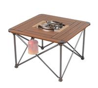 Table de Camping avec réchaud Table de Camping Pliante Portable Support De Gril Multifonctionnel Structure en Alu Cuisine BBQ Jardin Extérieur