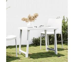Table de Camping Blanc 79x56x64 cm PP Aspect de Bois Table Jardin Exterieur Salon de Jardin Pas Cher