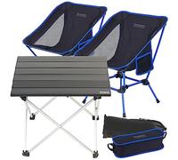 Table de camping dappoint pliable en aluminium avec 2 chaises [Semptec Urban Survival Technology]