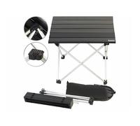 Table de camping d'appoint pliable en aluminium - Semptec Urban Survival Technology - Légère et compacte - Noir