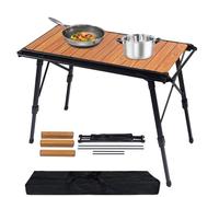 Table de Camping en d'aluminium - Tables de Pique-Nique Portables Ultra-légères avec Hauteur réglable, Table Pliante extérieure en d'aluminium | Plage Pliante pour Barbes