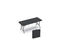 Table de camping pique nique pliable 180cm hdpe polyrotin noire