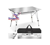 Table de camping pliable 120 x 705 x 58 - 79 cm argent