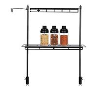 Table De Camping Pliable - Rack De Rangement Pliable, Support De Suspension De Lanternes | Organisateur De Plate-forme De Camping Portable Pour Les Lumières, Les Ustensiles, Les Casseroles Et Les Tass