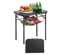 Table de Camping Pliante 60x40 cm-VEVOR-Table d'Appoint Portable-Couche en Maille et Poignée de Transport-en Aluminium MDF-Noir
