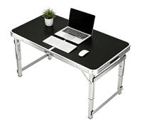 Table de Camping Pliante Bureau d'ordinateur Portable, Table à tréteaux en Aluminium léger Tables de Pique-Nique Pliantes établi de préparation des Aliments pour Grill, Plage, Voyage(Noir,100cm/3.3ft)