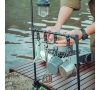 Table de camping pliante en aluminium avec support réglable pour lanternes et lumières