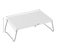 Table de camping pliante en aluminium ultraléger - 32 x 21 x 12 cm - Table de pique-nique et barbecue portable pour voyage, randonnée et camping (argent brillant)