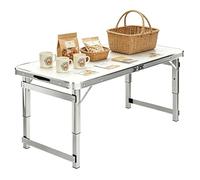 Table de camping pliante et robuste avec poignée de transport | Établi de préparation pliable, table de travail commerciale, tables d'événements barbecue en plein air plage panique(Blanc,100cm/3.3ft)