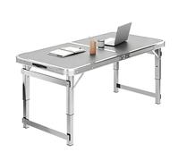 Table de camping pliante et robuste avec poignée de transport | Établi de préparation pliable, table de travail commerciale, tables d'événements barbecue en plein air plage panique(Gray,120cm/3.9ft)