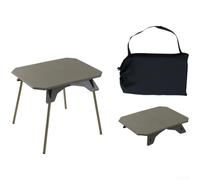 Table de camping pliante portable en plastique 47,5 x 37 x 40,5 cm avec pieds en aluminium réglable en hauteur pour barbecue, voyage (vert)