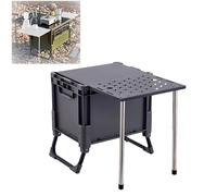 Table de camping pliante portable pour 2 à 4 personnes avec rangement - Légère et compacte - Parfaite pour les pique-niques, les barbecues, la plage, la cuisine en plein air, facile à transporter.
