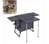 Table de camping pliante portable pour 2 à 4 personnes, légère et compacte, avec rangement, idéale pour les pique-niques, les barbecues, la plage, la cuisine en plein air et les aventures en camping